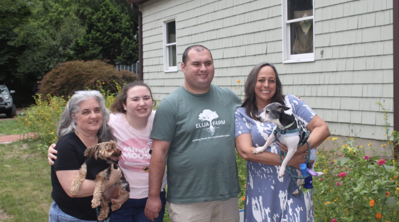 Deb, Katie, Jason And Greta With Gatsby And Milo